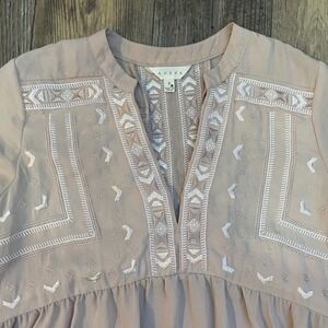 Adiva Women Blush Pink Embroidered‎ Babydoll Blouse B2B7610A264AN Small